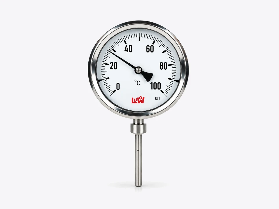 Bimetall-Thermometer 0 bis 100 Grad Celsius, Klasse 1, mit Schutzrohr