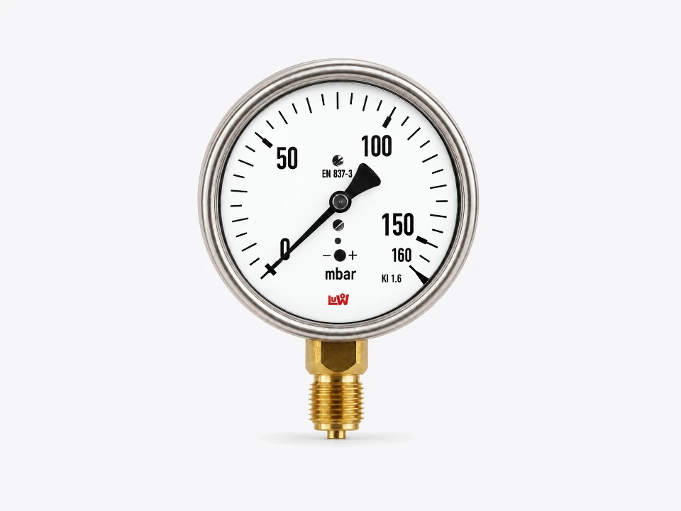 Kapselfedermanometer für den mbar-Bereich nach EN 837-3