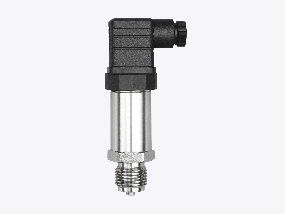 Drucktransmitter aus Edelstahl mit Ventilstecker nach DIN 43650