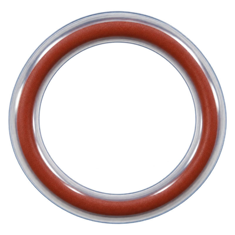 FEP-ummantelter O-Ring mit durchscheinendem Mantel und rotem Silikon-Kern
